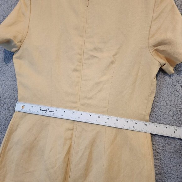 VTG 90's Positive Attitude Dress Sz 4 Petite Linen Blend Tan Embroidered - Picture 8 of 8
